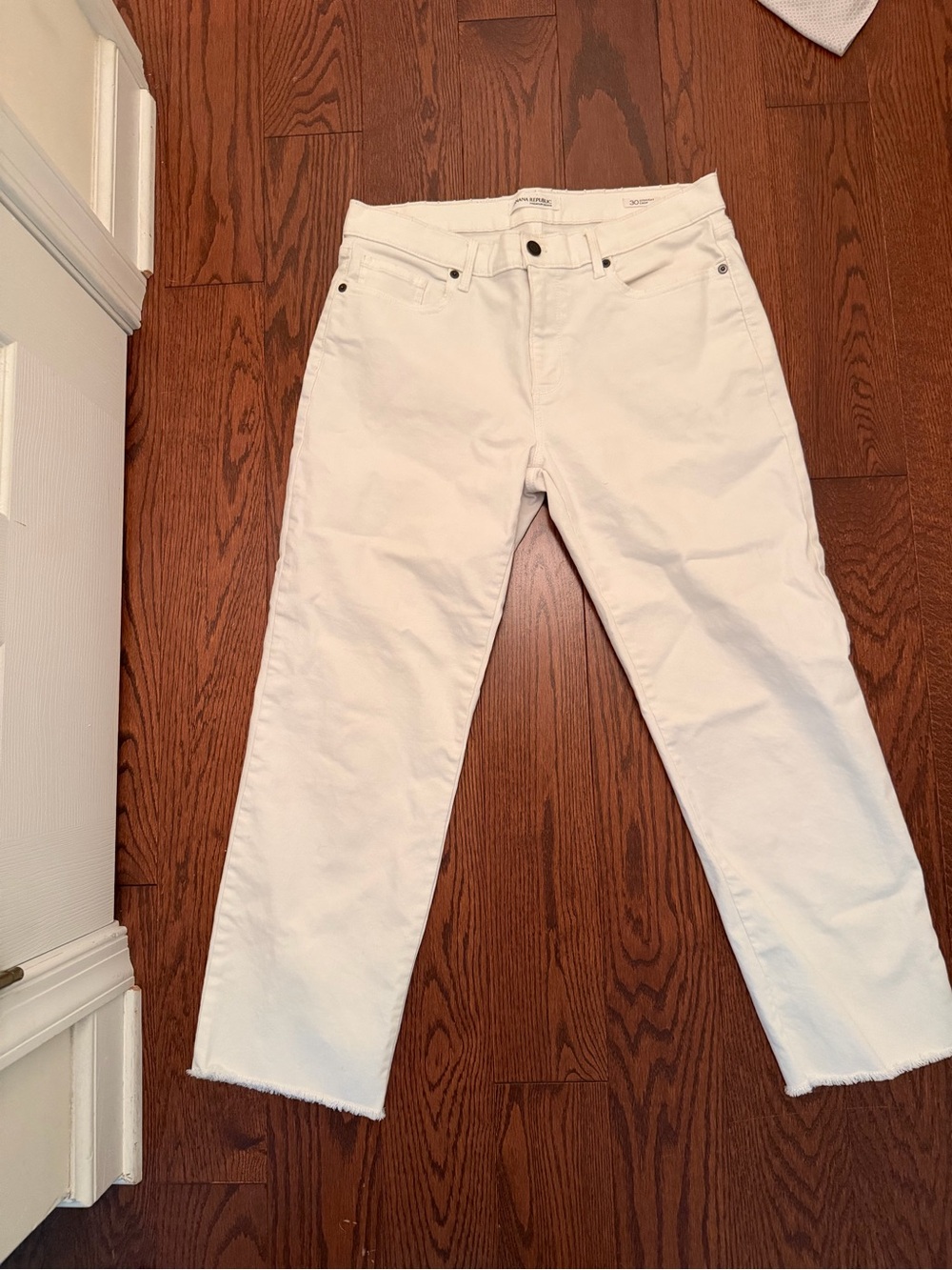 Banana Republic White Straight-Leg Jeans